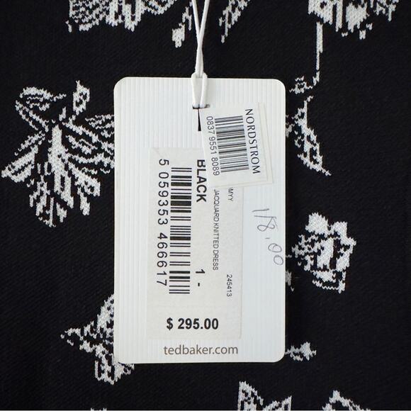 Ted Baker Naomyy Floral Jacquard Dress Mini A-Line Sleeveless round neck zip up - Picture 9 of 13